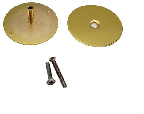 babominimer 1 Pack Door Hole Cover Plate Brushed Brass Deadbolt Cover Plate 2 5/8 Diameter Round Door Knob Hole Filler Plate Satin Brass, Reinforcer Locks And Doors For Home Security