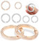 Nogeqi 8 Stück Karabiner Rund Strass, Gold Schlüsselanhänger 33mm 25mm, Schlüsselring Silber Rund Karabinerhaken Schmuck Strasssteine mit Runder Schnalle Hochwertige Handtasche Goldener