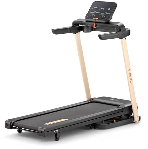 Viavito ST1 Motorised Folding Treadmill for Home, Quiet Cardio Workout Fitness Running Jogging Machine; Powered Incline, LED Display, Built-In Programmes, Bluetooth, Tablet Holder & 16 kmh Top Speed