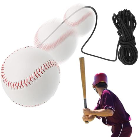 Iouyjiu Baseball Hitting Trainer with Tension Rope, Softball Training Equipment, Elastic String Rebound Bouncy Balls for Home, Gym And School, Ideal for Batting Practice And Skill Development