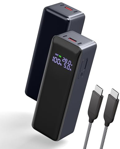 140W Fast Charging Power Bank, 40000mAh High Capacity Portable Charger with USB-C PD, Dual Ports for Laptop, iPhone 16/15, Tablet | Smart Display, Lightweight & Safe Design for Multi-Device Charging