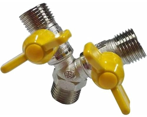 PRIMEGA Connecteur de Tuyau Robinet de Gaz Diviseur de Tuyau Double Laiton - 2 Voies A