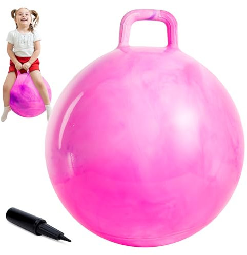 U&C Planet Ballon Sauteur 50 cm Hopperball pour Enfants de 6 à 9 Ans Bouncy Ball en PVC Robuste avec Pompe à Air Bouncy Hopper pour Sauter et Jouer à l'Intérieur ou à l'Extérieur