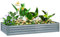 Outsunny Carré Potager rectangulaire, lit de Jardin surélevé en Acier galvanisé, Fond Ouvert, jardinière avec Bord Anti-Coupure Barres de Soutien, 180 x 90 x 30 cm, Gris argenté