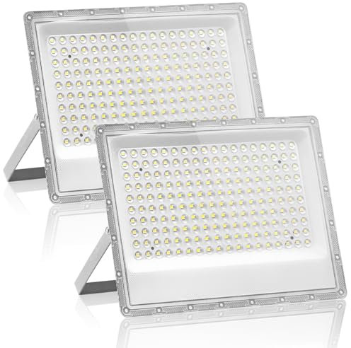 Hondony 2 Stück 150W LED Strahler Außen, 6500K LED Fluter Flutlicht, IP66 Wasserfest Scheinwerfer Aussenstrahler, tageslichtweiße Beleuchtung für Lager, Garten, Garage, Hof, Parkplatz
