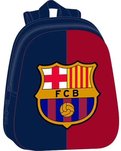 Safta F.C. Barcellona 3D – Zaino scolastico, con design 3D, adattabile al carrello, ideale per bambini di diverse età, comodo e versatile, qualità e resistenza, 27 x 10 x 33 cm, blu/granata, M, Casual