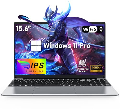 NAIKLULU Gamer Laptop R7 5700U Processor (1.8 to 4.3 Ghz), 15.6 Inch 16GB RAM 1TB SSD Gaming Laptop Computer 2025 with Backlit Keyboard/Fingerprint Unlocking/Type-C/Webcam/Touchpad/Wifi 5