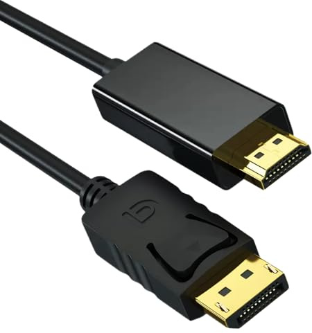 Girihe 1 PCS Displayport to HD Cable, 4K Resolution DP to HD Cable Adapter, Displayport to Ultra High Definition Multimedia Interface Lead Compatible with PC TV Monitor Projector Laptop(1.8M)