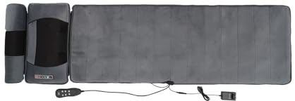Ganzkörper-Massagematte mit 10 Vibrationsmotoren,Rückenmassagegerät Sitzkissen mit 5 Modi,3 Intensitäten,automatisch abschaltbar,Elektrisches Massagematte mit Wärme,168x50cm,für Lende,Beine,faltbar