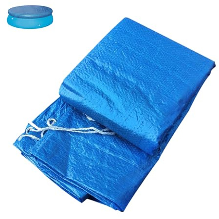 DECHOUS Runde Poolabdeckung Durchmesser PE Staubdicht Regensicher Einfache Montage Geeignet für Frame Schwimmbecken Ø Blauer Schutz für Gartenpool