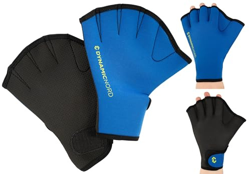 DYNAMICNORD Neopren Schwimmhandschuhe – Ergonomische Wasser Handschuhe für mehr Widerstand im Training, flexibel, bequem & ideal für Oberkörpertraining im Wasser, Swim Gloves Handpaddel