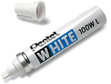 Marqueur permanent Pentel White 100W L pointe biseautée 5,5 mm