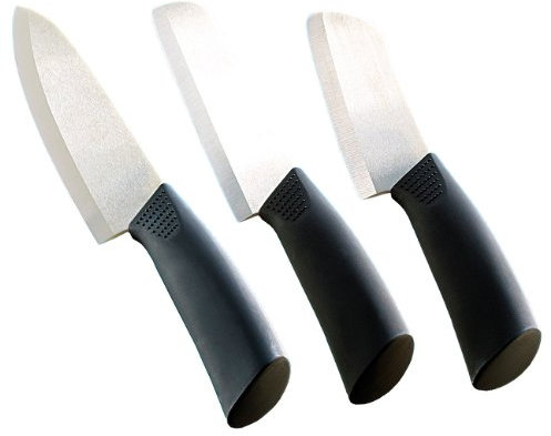 Rosenstein & Söhne Keramikküchenmesser: Keramikmesser Set, 3er-Set: 12/15/15 cm Klinge (Obst-Keramikmesser, Schäl)