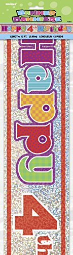 Unique Party 12 ft Folie Happy Birthday Banner