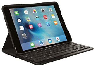 Logitech Focus iPad Case with Wireless Bluetooth Keyboard, For iPad Mini 4 (Models: A1538, A1550), Backlit Keys, iOS Shortcut Keys, Long Battery Life, AZERTY French Layout - Black