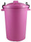 Easy Shopping 85 Litre 85L Extra Large Colour Plastic Dustbin Garden Bin Clip on Locking Lid Heavy Duty for Rubbish Recycle Waste Animal Feed Storage Unit (2, Pink)