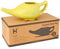 Ceramic Neti Pot for Nasal Cleansing Crackle Pattern | Neti Pot with 10 Sachets of Neti Salt + Instructions Leaflet | Natural Treatment for Sinus, Infection and Congestion (Yellow)