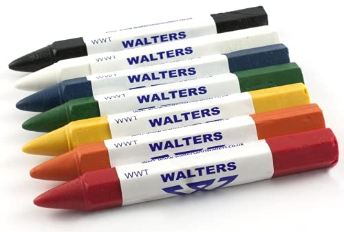Walters WWT Timber and Metal Industrial & Trade Wax Crayons, Black, Box 72