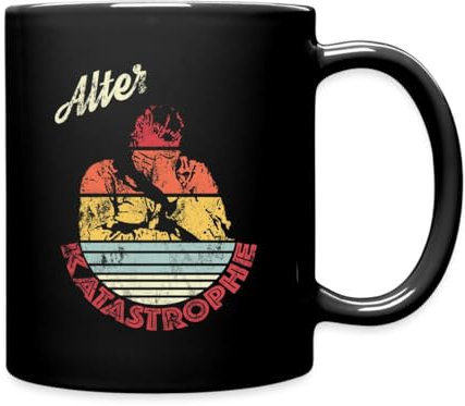 Spreadshirt Alter Katastrophe Vintage Retro Style Tasse Einfarbig, One size, Schwarz