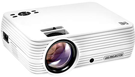 KODAK Proyector para el hogar FLIK X4 | Sistema de Cine en casa Compacto LCD 4.0 proyecta hasta 150 Pulgadas con compatibilidad 1080p y lámpara LED Lumen Brillante | entradas VGAAVHDMIUSBTF |