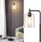 Depuley Lampadaire Sur Pied,Lampadaire Salon,Lampadaire Led,Lampadaire avec Abat-jour en Verre, en Verre Métal Noir, Lumière Chaude,le Bureau, l'étude, Ampoule E27 (Incluse),Interrupteur au Pied