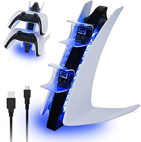 NexiGo PS5 DualSense Controller-Ladegeräts, Sonderedition, kabellose Controller-Ladestation mit Zwei USB-C-Anschlüssen, doppelte USB-Schnellladestation für PS5 DualSense Controller