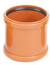 KG Rohr Überschiebmuffe Ø DN 160 mm Länge 180 mm Orangebraun | PP PVC Muffe Mit 2 Gummidichtringen | Kanalrohrsystem Abwasserrohr Doppelmuffe Chemische Beständigkeit | Abwasser Installation