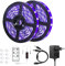 10M UV LED Schwarzlicht led Streifen Set mit Fernbedienung, 600 leds 395nm , 12V/3A, flexible Schwarzlicht Befestigungen für fluoreszierende Tanzpartys,Halloween Party Bühnenbeleuchtung (16.5ft*2pack)