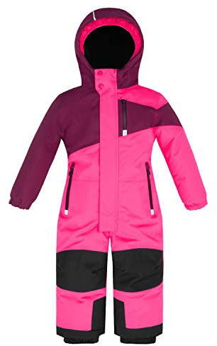 Killtec Kinder Skioverall 38469-437 wasserdicht 10.000 mm Wassersäule - neon pink/orchideee - Größe 128