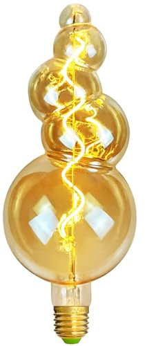TIANFAN LED Birnen Vintage 4W Diammable 2000Kelvin Super Warm Big Globe LED Birne 220/240V Edison Schraube E27 Sockel Spezielle dekorative Glühbirne G125 (Golden)
