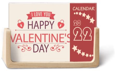 Heart Lock Happy Valentine's Day Love 2022 Desk Calendar Planner 12 Month