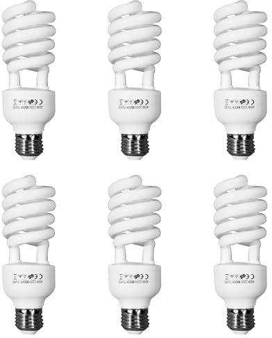 BOLLUMA 6 x Fotolampe 45W 220V 5500K Tageslicht Spirallampe, Energiesparlampe E27 Birne für Fotostudio Studiobeleuchtung Videobeleuchtung