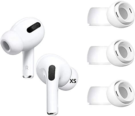 BLLQ XS-Größe Ohrstöpsel Ohrpolster Kompatibel mit Apple AirPods Pro 2 und AirPod Pro 1, Silikonspitzen, passen in die Hülle, 3 Paar Weiß XS