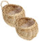 Cabilock 2 Uds Jardinera Colgante Cerca De La Pared Cestas De Mimbre Cestas De Flores De Mimbre Colgador De Macetas Decoración De Jardín Interior Exterior-Cestas De Frutas para Colgar En