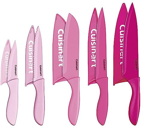 Cuisinart Juego de 10 cuchillos de color con revestimiento de cerámica, rosa para BCRF, C55-10PCPK