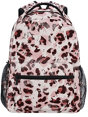 Zaini rosa leopardato con pelle di animale zebra tie dye per ragazze ragazzi zaino scuola bambini borse scuola leggera studente elementare università scuola viaggio borsa a tracolla, Come mostrato,