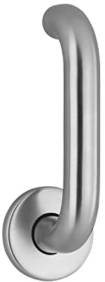 ECO Drückergarnitur D110/R Standflügel - Türklinke U-Form auf Rosette rund - VK 9mm für TS 40-66mm, Edelstahl