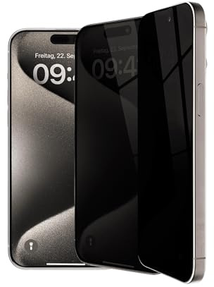 Artwizz PrivacyGlass für iPhone 15 Pro Max mit Anti-Spy Funktion – 9H Displayschutz Sichtschutz Schutzfolie – Vollständige Screen Abdeckung, kratzfest & hüllenfreundlich