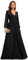 Ever-Pretty Women's Glitter A Line V Neck Pleated Long Sleeve Evening Dress Black 16UK