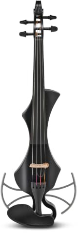 GEWA E-Violine, elektronische Violine, Novita 3.0 Schwarz mit Adapter für Schulterstützen, 4-saitig inkl. Adapter 4-saitig Schwarz
