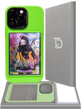 TopDeck Handyhülle mit Karten-/Fotohalter für iPhone 14, eignet sich für Pokemon-, Sport-, One Piece-, Magic The Gathering-Karten und mehr, Grün