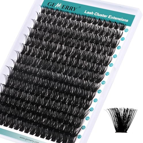 Einzeln Wimpern 100D DIY Cluster Wimpern 0.07 D Curl 10-18 Mix Individuelle Wimpern Extensions Wimpernverlängerung Volume Wimpernbüschel Wimpern zu Hause GEMERRY Wimpern (100D-0.07D-10-18mm)