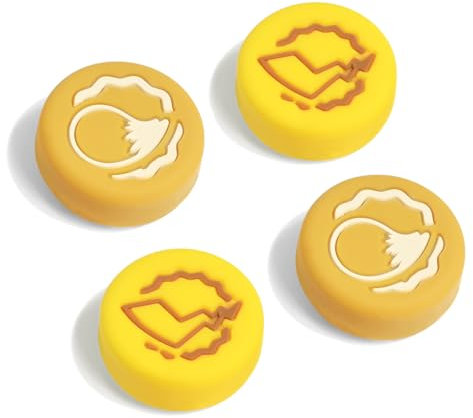 DLseego Capuchon de poignée pour Switch,Capuchon de Stick analogique 3D,Capuchon de Joystick en Silicone Souple Compatible avec Switch/Switch Lite/Switch OLED,Orange+Jaune