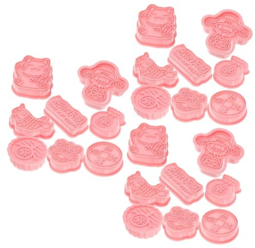 Garneck 24 Stk Schablonen Für Das Neue Jahr Hasenplätzchen Kuchendekoration Lustige Keksformen Keksbackformen Wiederverwendbare Keksformen Hasenformen Für Schokolade Diy-keks Plastik Rosa