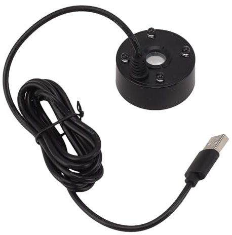 Ultra Sound Technology Mist Maker Fogger, USB betrieben, Bunte LED Lichter, Halloween Ambiente für Brunnen, Aquarien (BLACK)