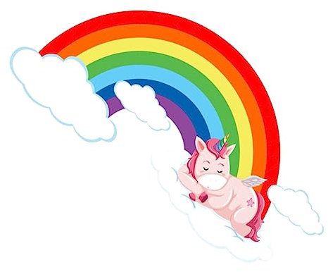 HEMOTON Wandaufkleber Wandtattoo Einhorn Wandtattoo Regenbogenwolke Tapetenaufkleber Tier Schlafzimmer Wandbild Graffiti-tapete Wandbild Im Schlafzimmer Wandtattoo Hause Colorful