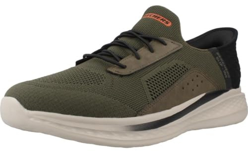 Skechers Herren Slade Cohen Trainer, Olive Knit/Synthetic