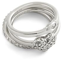 Coach Damen Signature Gestepptes Herz Ring Set Messing Glas Ohne Edelstein Messing Glas Kein Edelstein, Messing-Glas, Kein Edelstein