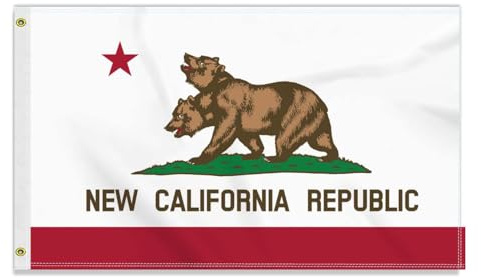 Große 90×150 CM Neue Kalifornien Flagge,großes 150D Neue Kalifornische Freundschafts banner, Deutschlandfahne Doube-Seitendruck Dekor Messingösen large new California
