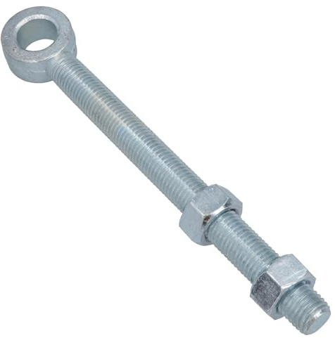 Swing Gate Long Eye Bolts Hinge + Nuts Adjustable Zinc Plated 24 x 250mm 1pc